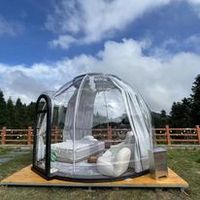Hébergement d'isolation acoustique pour l'observation des étoiles hôtel sphérique personnalisé géodésique polycarbonate glamping bulle maison dôme tente