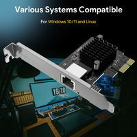 Adaptador de red WAVLINK 5G PCIe RJ45, NIC PCIe de 5 Gigabit con soporte de perfil bajo y escudo metálico para PC de escritorio Windows 11/10 Linux