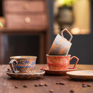 Factory Wholesale Glittering Bamboo Joint Coffee Cup & Saucer Set - Ceramic Cups for Afternoon Tea - Product Image 1