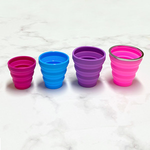 Tasse pliable portable en silicone pour l'extérieur, télescopique, résistante aux chutes, avec couvercles souples imprimés de qualité alimentaire, pour le thé, design moderne - Product Image 4