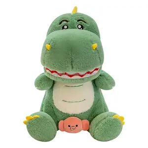 Brinquedo de pelúcia de dinossauro verde Dino desenho animado 20 cm Ursinho de pelúcia unissex macio e calmante com enchimento de algodão PP para crianças