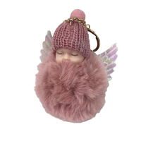 Porte-clés pendentif en fourrure de lapin pour dormir, joli accessoire de voiture, nouveau design,
