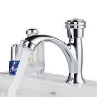 Robinet de lavabo à bouton-poussoir chromé à fermeture automatique avec temporisation pour toilettes publiques et lavabos commerciaux