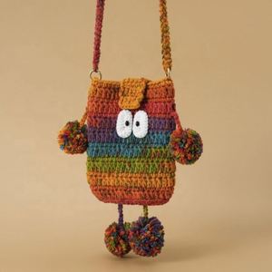 Handmade Parent-Child Crossbody <b>Bag</b> Small Monster Crochet Phone <b>Bag</b> for <b>Easter</b> TikTok Internet Celebrity Style Artificial Design - Product Image 5