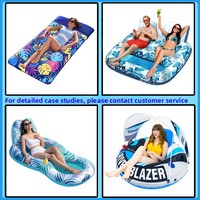Aufblasbarer PVC-Sonnenliegen-Schwimmring mit Wassersprühfunktion, Doppelliege, Baby-Sonnenschutzsitz, Wasserrutsche, Erwachsenen-Schwimmfloß