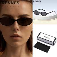 Lunettes de soleil vintage unisexes de haute qualité modèle Rennes 13137, verres multicolores UV400, monture ovale à bordure complète, protection UV %