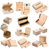 Boîte cadeau personnalisée en bois de pin fantaisie couleur naturelle avec couvercle transparent, boîte de rangement pour bijoux, emballage en bois