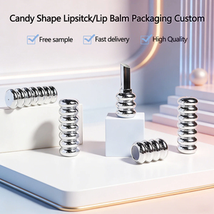 Envase de Tubo de Bálsamo Labial y Lápiz Labial Vacío, Plateado, con Tapa Abatible de Plástico, Personalizable con Logotipo, para Cosméticos - Product Image 3