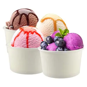Secchio di carta per gelato usa e getta stampato personalizzato per uso alimentare 3 oz 4oz 5oz 8oz coppa per gelato