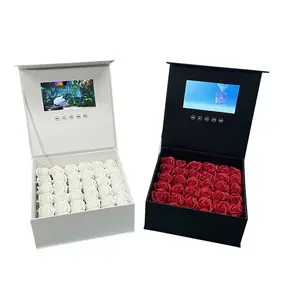 custom Upload Your Video Lcd 7'' Flower Box With 7 Inch tft Screen Video Gift Box