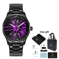 Jam Tangan Pria Gohuos 8901 Desain Roda Mobil Mewah Tahan Air Original Quartz Reloj Para Hombre Montre
