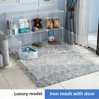 Cage pour animaux de compagnie en fer forgé DIY pour intérieur avec cadre en treillis métallique, petite maison pour chat et chien, étagère de rangement toutes saisons
