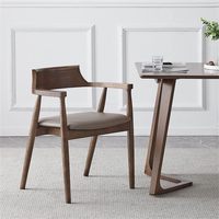 Luxe en bois de noyer avec fauteuils café chaise de salle à manger italienne balcon petit appartement rembourré chaises à dossier confortables