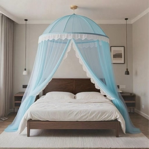Zanzariera a baldacchino King Net, design pieghevole ecologico, <span class=keywords><strong>protezione</strong></span> portatile contro le zanzare <span class=keywords><strong>per</strong></span> camerette di ragazze, decorazioni <span class=keywords><strong>per</strong></span> la casa in stile costiero e B&B - Product Image 6
