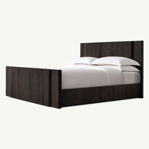 Muebles de Dormitorio de Diseño Contemporáneo OEM, Cama Doble King Size Moderna de Alta Gama con Estructura de Madera y Cabecera - Product Image 1