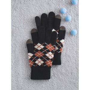 Guanti con motivo nero arwall - Product Image 1