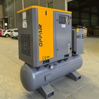 Kompresor Udara Sekrup All in One 4-in-1 22kW 30HP PM VSD 7-12 Bar 3.8 m3/menit Tangki 500L Pengering Filter untuk Pembuatan Gelas Kertas