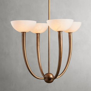 Lampe suspendue <span class=keywords><strong>moderne</strong></span> en albâtre, salon, restaurant, style Art déco, 4 luminaires, lustre en laiton - Product Image 1