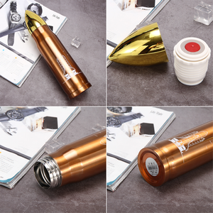 Ý tưởng quà tặng nhà máy biểu tượng tùy chỉnh Vàng <span class=keywords><strong>Bullet</strong></span> Shape thép không gỉ tarmel chai đôi tường chai nước OEM Phích chân không ly - Product Image 4