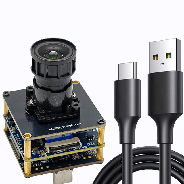 USB3.0 4K HD 4X Zoom Camera Module OS08A10 C-Type Interface Plug Play Low-Light Industrial Applications 102.5 FOV MJPG/H.265