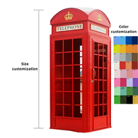 Oem Events Props Style européen Londres Cabine téléphonique blanche classique Cabine téléphonique en métal pour décoration de mariage en extérieur