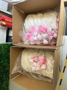 Mur de fleurs en tissu de mariage personnalisé, fleurs artificielles en soie rouge, panneau de fond de mur de fleurs, fleurs décoratives pour mur - Product Image 3