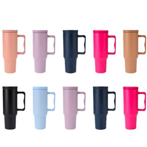 Vaso Térmico de Acero Inoxidable de 40 oz con Logotipo Personalizado, Asa y Tapa Hermética para Viajes en Auto - Product Image 3