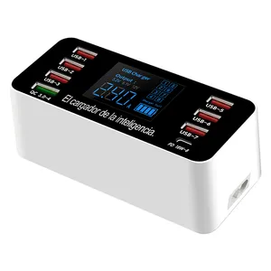 QC3.0 — chargeur USB Portable 40W avec écran LCD, 8 Ports de sortie, charge rapide et rapide, 40W