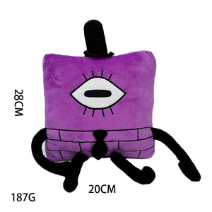 Peluche de <span class=keywords><strong>film</strong></span> d'<span class=keywords><strong>animation</strong></span> Gravity Falls, Square Bill, jouets en peluche grotesques, triangle jaune et violet, carrés violets étranges, jouet en peluche, poupée - Product Image 5