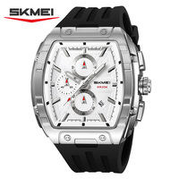 Skmei 2363 Silikon Metal Büyük Boy Erkek İş Kuvars Analog Japon Mekanizmalı Saat