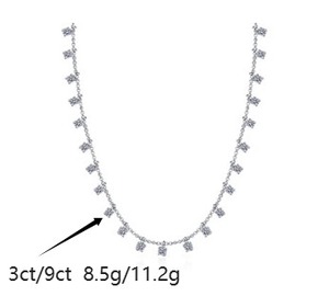 โรงงานขายส่งขายส่ง3CT VVS Moissanite เครื่องประดับ925สเตอร์ลิงเงิน PT950ชุบแฟชั่น chokers สร้อยคอสำหรับผู้หญิง - Product Image 2