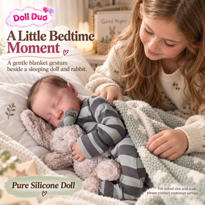 Muñeca Reborn de Silicona de Cuerpo Completo de 18 Pulgadas, Modelo Doll Duo Personalizada, Diseño a Cuadros Gris Verde, para Dormir de Lado, Regalo de Navidad Personalizado para Niños - Product Image 2