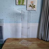 Podio de acrílico negro/transparente moderno con ruedas, púlpito de acrílico transparente, muebles de oficina, soporte de podios para Iglesia