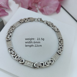 Collana a Catena Piana con Motivo Geometrico Placcata <span class=keywords><strong>Oro</strong></span>, Stile Classico, Ornamenti Buddisti con Diamanti, Gioielli in Acciaio Inossidabile - Product Image 6