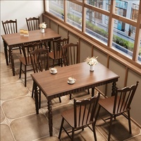 Meubles de restaurant commerciaux en bois durables OEM ODM, mobilier de restauration rapide, cafétéria, café, table et chaises modulaires pour la restauration