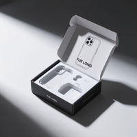 Caja personalizada para teléfono móvil, caja de embalaje, caja de cartón para teléfono, productos impresos 3c, envío por correo, embalaje de papel con gancho para colgar
