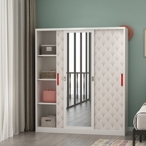 Armoire coulissante moderne à 2 portes avec miroir pleine longueur et tiroir pour le rangement des sous-vêtements, meubles pour salon et chambre à coucher - Product Image 2