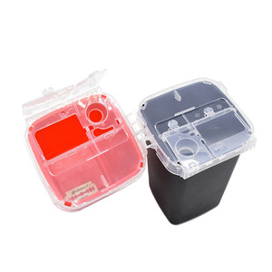 Contenedor de objetos punzocortantes de 1L, cubo de basura de sobremesa para barberías y salones de belleza - Product Image 4