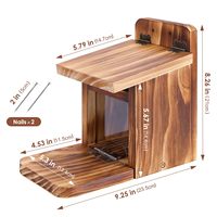 Comedero para Ardillas de Madera con Grosor de 1.5CM, Madera Resistente, No Requiere Ensamblaje, Casa de Alimentación para Ardillas para Jardín Exterior