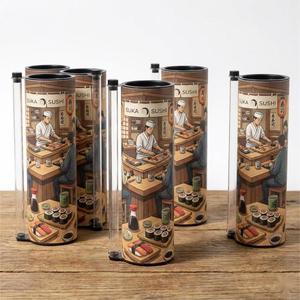 Push Pop Sushi Paper Tube Packaging Pop up Sushi <b>Container</b> for Sushi Roll Takeaway - Product Image 4