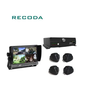 ชุดกล้อง CCTV สำหรับรถยนต์4ช่อง1080P ระบบกล้อง MDVR GPS 4G WiFi DVR มือถือ