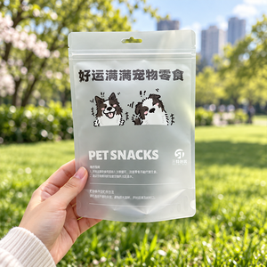 Bolsas de Empaque Semitransparentes Personalizadas con Logotipo para Alimentos para Mascotas, Bolsas Verticales para Golosinas Liofilizadas para Perros y Gatos de 200g 250g 500g, Certificadas por la FDA y SGS, EE. UU. - Product Image 1