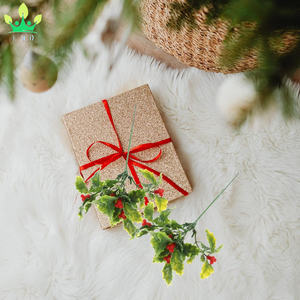 מלאכותי חג המולד בוש צ 'כי הולי עוזב פירות יער חג המולד סידור מלאכה חתונה - Product Image 5