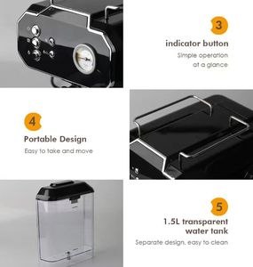 <span class=keywords><strong>Machine</strong></span> à <span class=keywords><strong>expresso</strong></span> électrique semi-automatique de conception nouvelle, avec moulin à café <span class=keywords><strong>intégré</strong></span>, système d'eau chaude, mousseur à lait et système de brassage 9 - Product Image 3