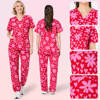 Blouses d'hôpital imprimées en coton riche, motifs floraux, pour femmes, infirmières, médecins, cliniques dentaires, Australie, vente en gros, OEM, ODM