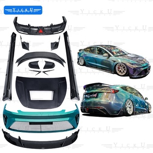 Pare-chocs avant en fibre de carbone CMST, jupe latérale à lèvre avant, becquet à lèvre arrière adapté à la <span class=keywords><strong>Tesla</strong></span> <span class=keywords><strong>Model</strong></span> <span class=keywords><strong>3</strong></span> mise à jour <span class=keywords><strong>2023</strong></span> - Product Image 1