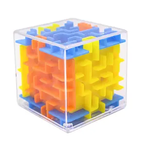 Kubus ajaib labirin 3D mainan labirin anak-anak kubus cepat kubus gulung bola ajaib kubus labirin transparan enam sisi untuk mainan penghilang stres
