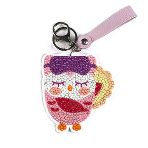 Tout nouveau enfants main exercice bricolage jouets usine en gros sac ornement cadeau passe-temps kit diamant peinture hibou porte-clés - Product Image 5