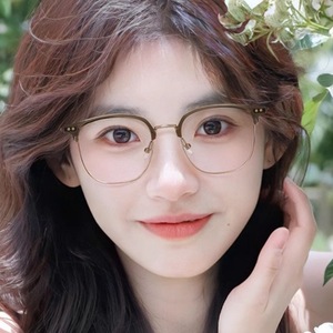 แว่นตาครึ่งกรอบ สีน้ำตาล เลนส์ใส Cr39 สำหรับทุกเพศ กรอบขนาดกลาง 2024 - Product Image 2