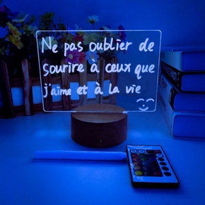 Bảng Viết Đèn <span class=keywords><strong>LED</strong></span> Acrylic Xóa Được Kèm Điều Khiển Từ Xa Đèn Bảng Tin RGB Tự Làm Chạy Bằng USB Đèn Ngủ Trẻ Em Trang Trí Nhà Cửa - Product Image 2